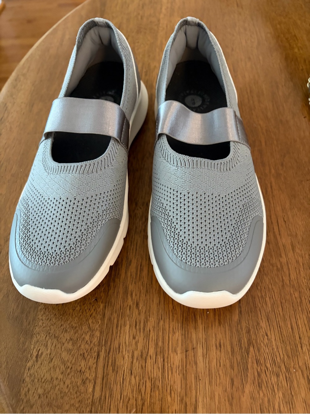 REVITALIGN Women's Gray Knit Slip-On with Metallic Strap Brand NEW